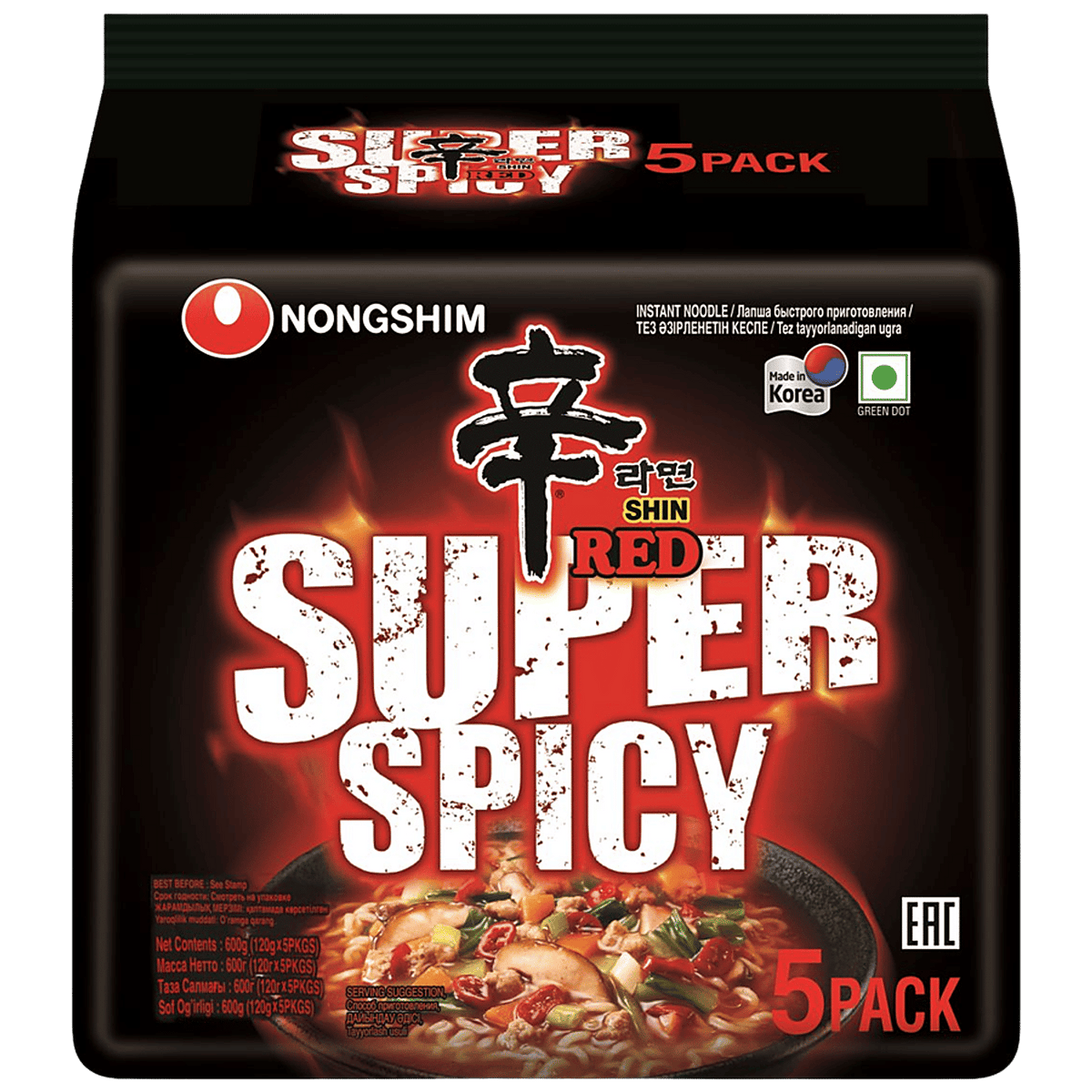 Shin Red Super Spicy Ramen 120g*5N