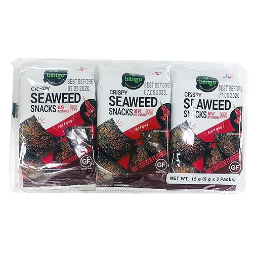 BIBIGO CRISPY SEWEED HOT CHICKEN  5*3G