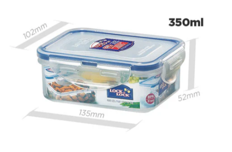 Rectangular short food container 350ML
