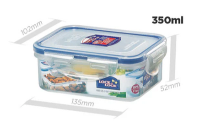 Rectangular short food container 350ML