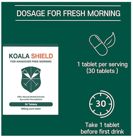 Koala Shield Tablets For Hangover 30 Tablets