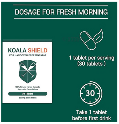 Koala Shield Tablets For Hangover 30 Tablets