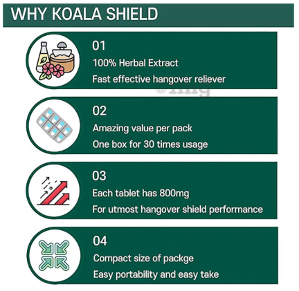 Koala Shield Tablets For Hangover 30 Tablets