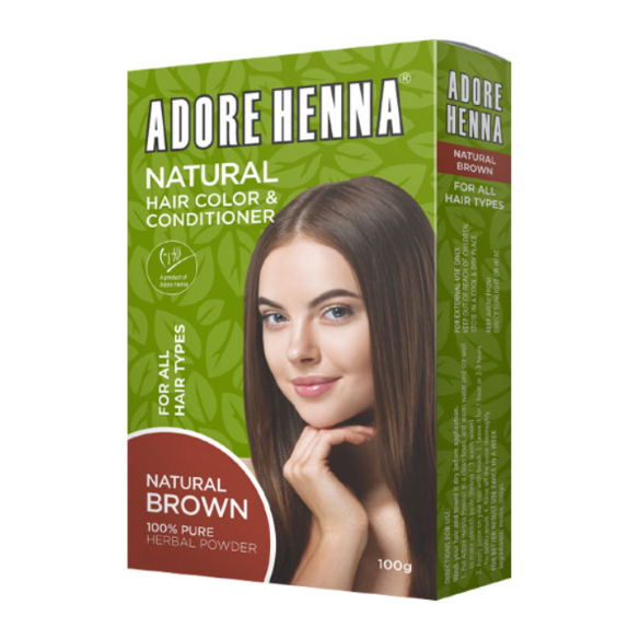 Adore Henna (Natural Brown)Natural Hair Color & Conditioner 100g