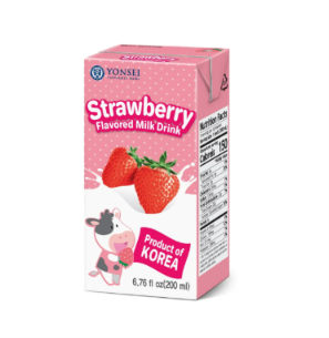 Yonsei Strawberry Milk 190ml 딸기맛우유(멸균) 190ml