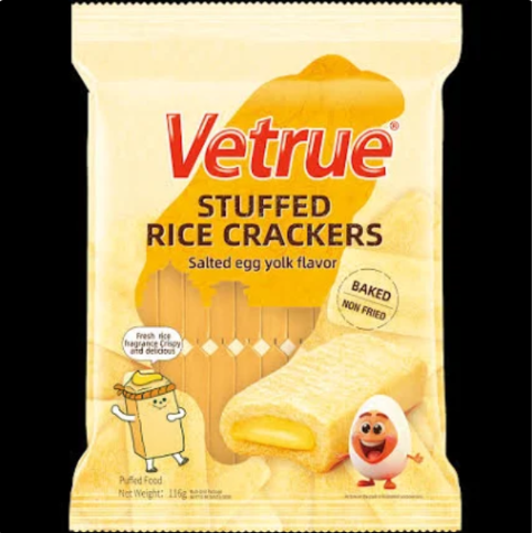 Vetrue Stuffed Rice Crackers Egg Yolk Flavor 116g